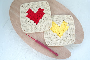 Crochet Heart Granny Square (Style VI) Pattern Free