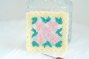 Crochet Hydrangea Flower Granny Square Pattern Free