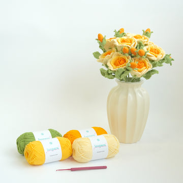 Crochet Rosa Chinensis Bouquet Kits
