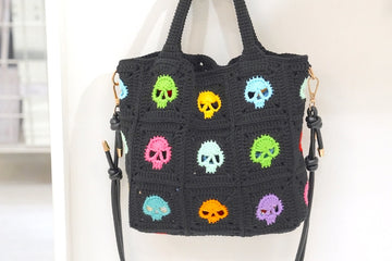 Crochet Skull Granny Square Bag 