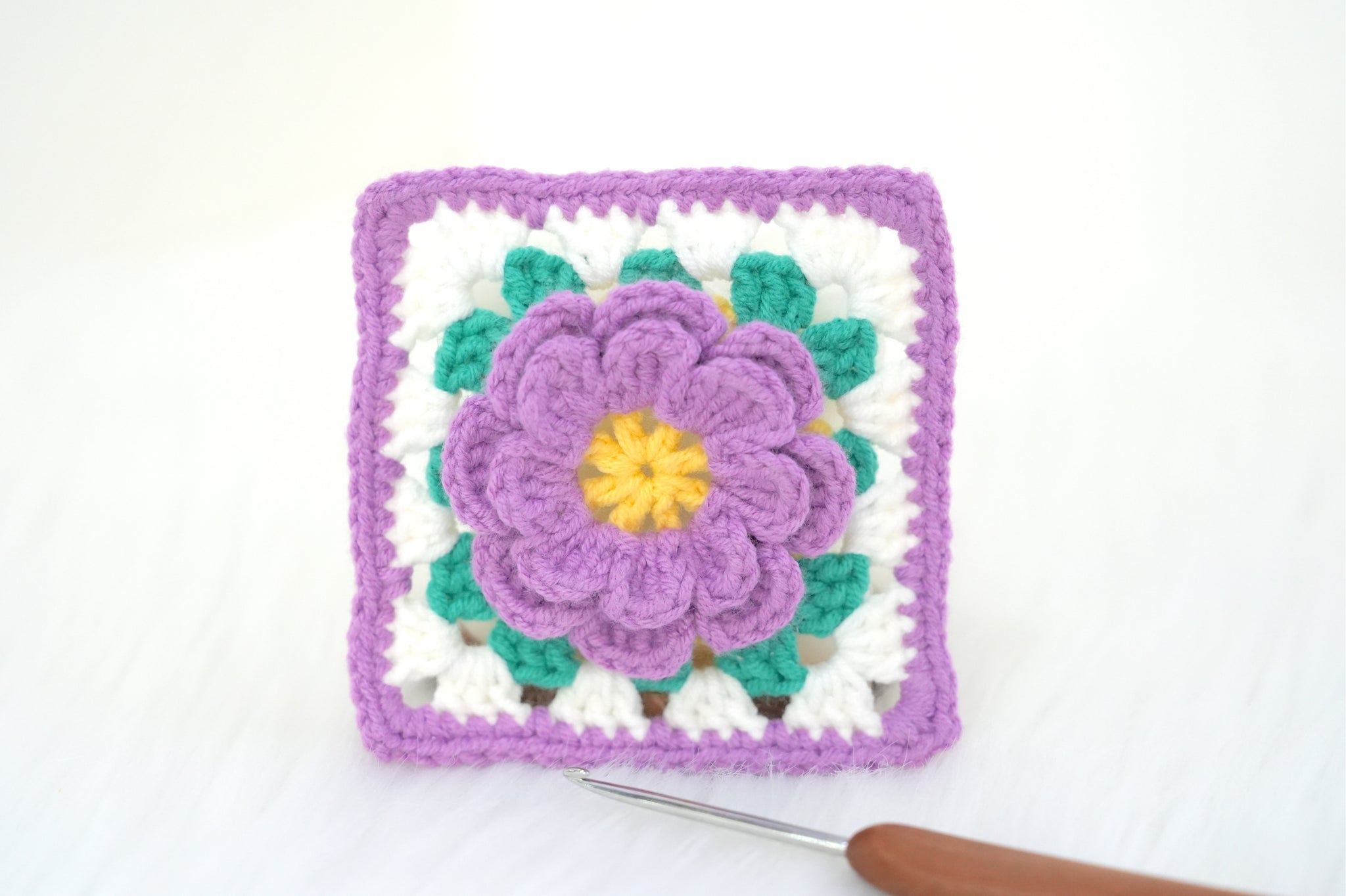 Crochet Magnolia Flower Granny Square Pattern