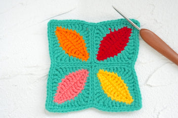 Crochet Leaf Granny Square Pattern