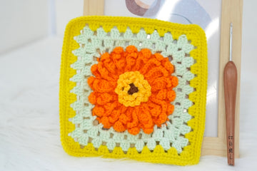 Crochet Gerbera Daisy Granny Square Pattern Free (PDF + Beginner Tutorial)