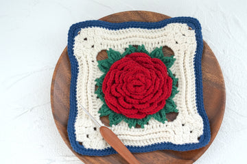 Crochet Rose Granny Square (Style Ⅱ) Pattern