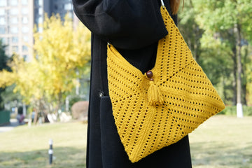 Crochet Solid Granny Square Bag