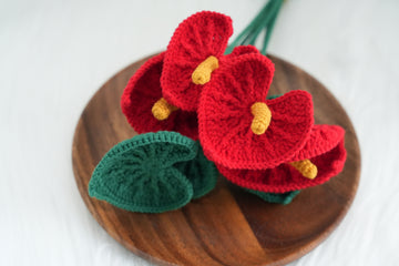 Crochet Anthurium Andraeanum Flower Pattern Free (PDF+Beginner Tutorial)