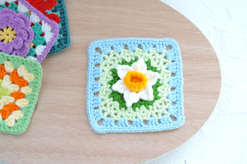 Crochet Daffodil Flower Granny Square Pattern Free