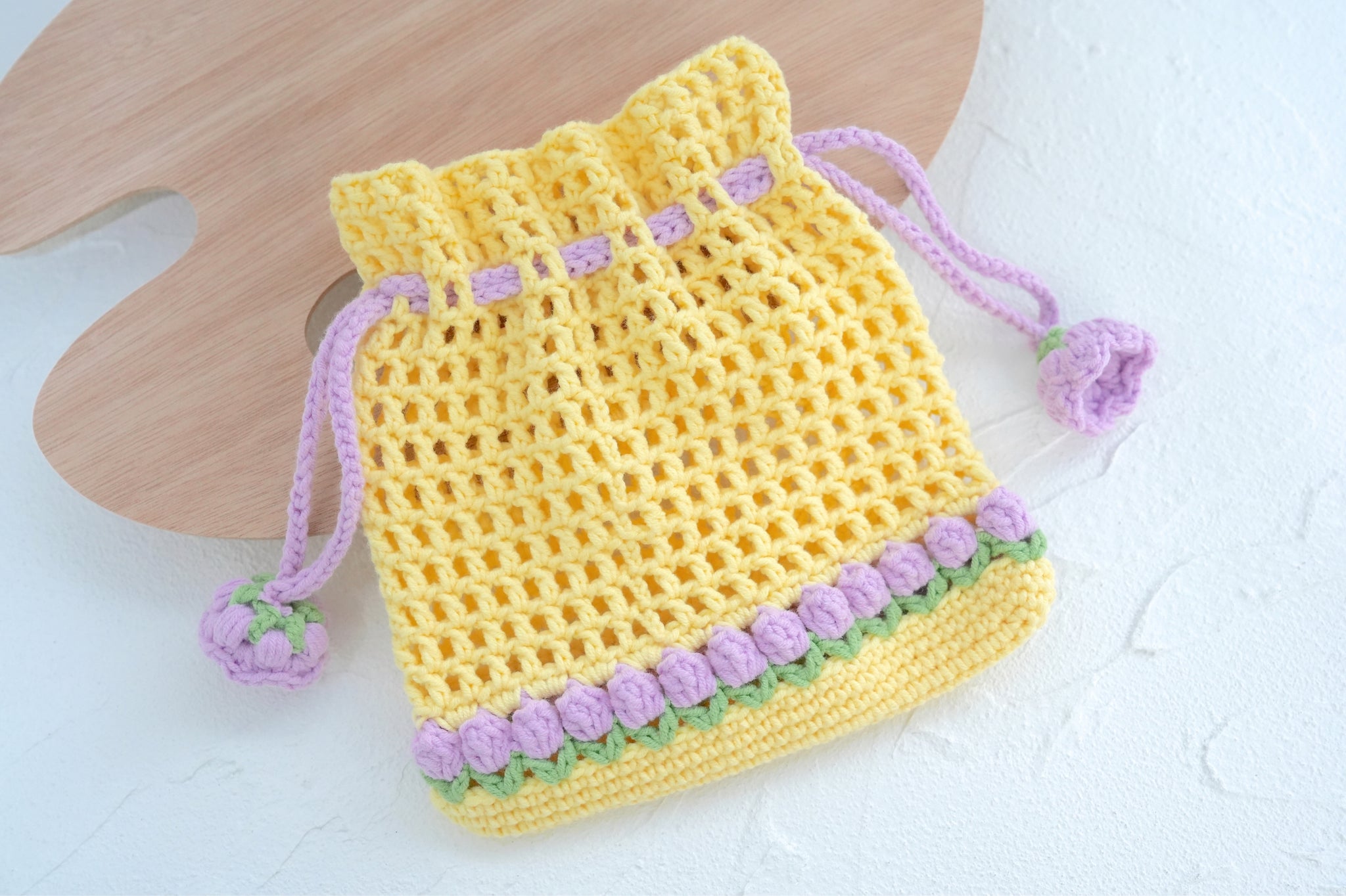 Crochet Drawstring Bag