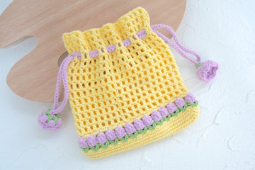 Crochet Drawstring Bag