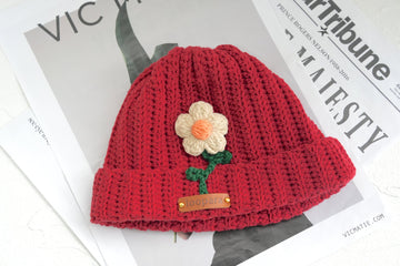 Crochet Flower Beanie Hat (Free Pattern)