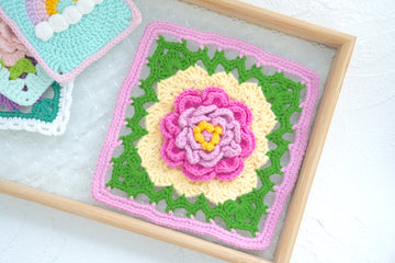 Crochet Peony Granny Square Pattern Free