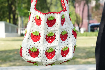 Crochet Strawberry Granny Square Bag