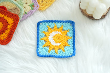 Crochet Sun and Moon Granny Square Pattern Free