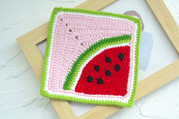 Crochet Watermelon Granny Square