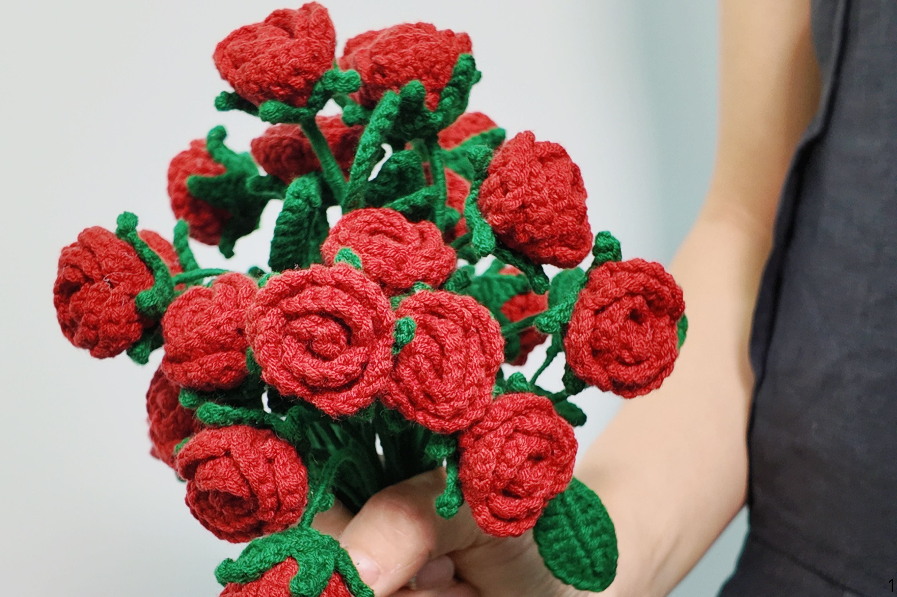 Rose Crochet Pattern Free Long Stem Rose Crochet Pattern Crochet